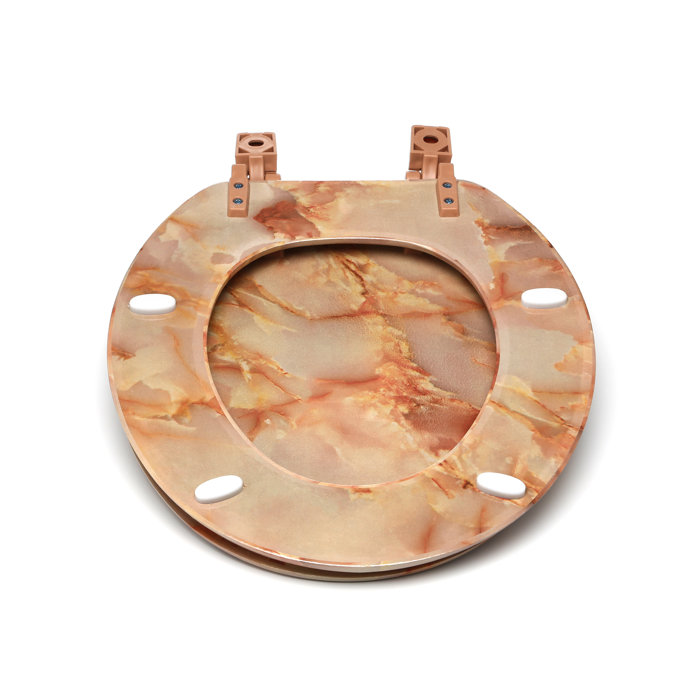 Trimmer Marbleized Molded Wood Round Toilet Seat & Reviews Wayfair